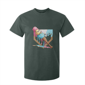 Baseball Home Ice Cream Dripping T Shirt For Kid TS02 Dark Forest Green Print Your Wear
