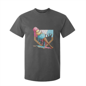 Baseball Home Ice Cream Dripping T Shirt For Kid TS02 Dark Heather Print Your Wear