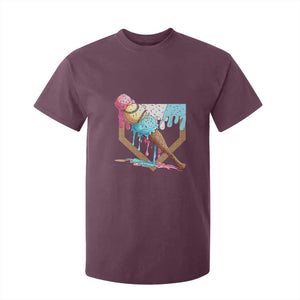Baseball Home Ice Cream Dripping T Shirt For Kid TS02 Maroon Print Your Wear
