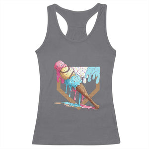 Baseball Home Ice Cream Dripping Racerback Tank Top TS02 Charcoal Print Your Wear