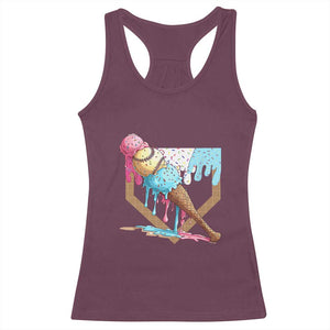 Baseball Home Ice Cream Dripping Racerback Tank Top TS02 Maroon Print Your Wear