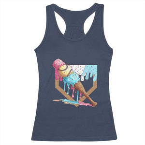 Baseball Home Ice Cream Dripping Racerback Tank Top TS02 Navy Print Your Wear