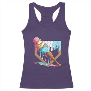 Baseball Home Ice Cream Dripping Racerback Tank Top TS02 Purple Print Your Wear