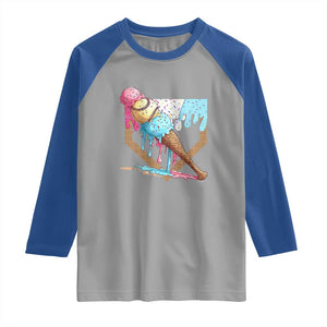Baseball Home Ice Cream Dripping Raglan Shirt TS02 Sport Gray Royal Print Your Wear