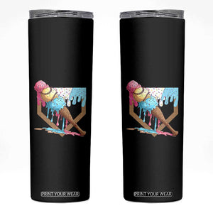Baseball Home Ice Cream Dripping Skinny Tumbler TS02 Black Print Your Wear