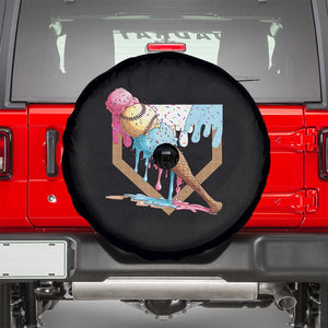 Baseball Home Ice Cream Dripping Spare Tire Cover TS02 Black Print Your Wear