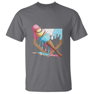 Baseball Home Ice Cream Dripping T Shirt TS02 Charcoal Print Your Wear