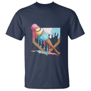 Baseball Home Ice Cream Dripping T Shirt TS02 Navy Print Your Wear