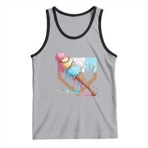 Baseball Home Ice Cream Dripping Tank Top TS02 Athletic Heather Black Print Your Wear