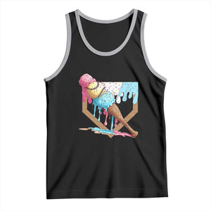 Baseball Home Ice Cream Dripping Tank Top TS02 Black Athletic Heather Print Your Wear