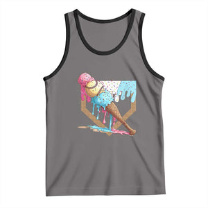 Baseball Home Ice Cream Dripping Tank Top TS02 Deep Heather Black Print Your Wear