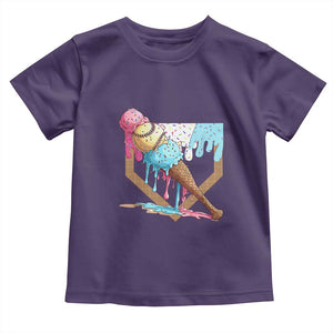 Baseball Home Ice Cream Dripping Toddler T Shirt TS02 Purple Print Your Wear