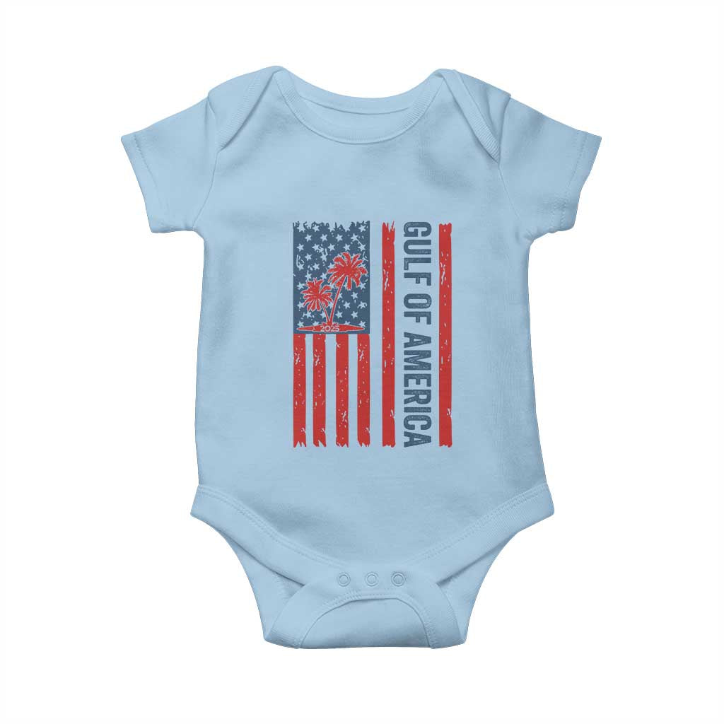 Funny Gulf Of US America Est 2025 Baby Onesie USA American Flag TS02 Light Blue Print Your Wear