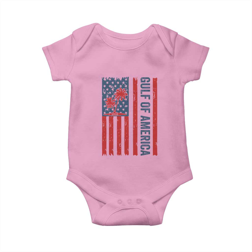Funny Gulf Of US America Est 2025 Baby Onesie USA American Flag TS02 Light Pink Print Your Wear