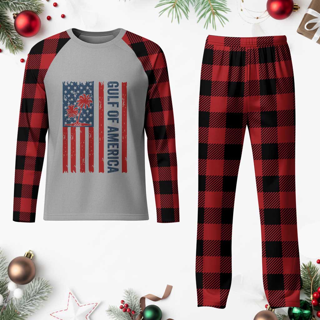 Funny Gulf Of US America Est 2025 Plaid Pajama Set USA American Flag TS02 Buffalo Plaid Print Your Wear