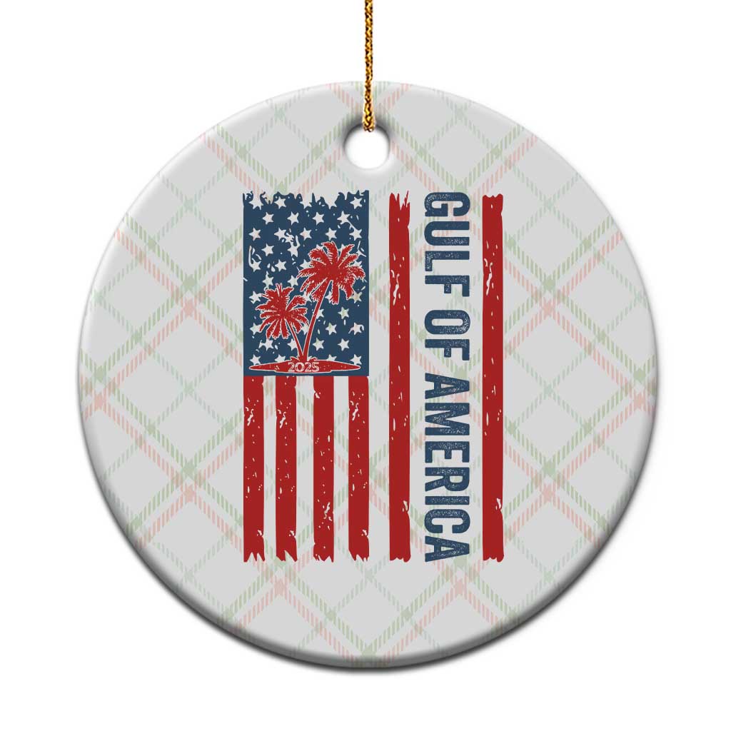 Funny Gulf Of US America Est 2025 Ceramic Ornament USA American Flag TS02 1pc Christmas Plaid Print Your Wear