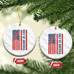 Funny Gulf Of US America Est 2025 Ceramic Ornament USA American Flag TS02 1pc White Marble Print Your Wear