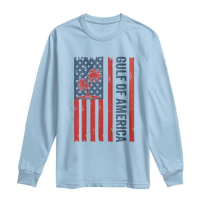 Funny Gulf Of US America Est 2025 Long Sleeve Shirt USA American Flag TS02 Light Blue Print Your Wear