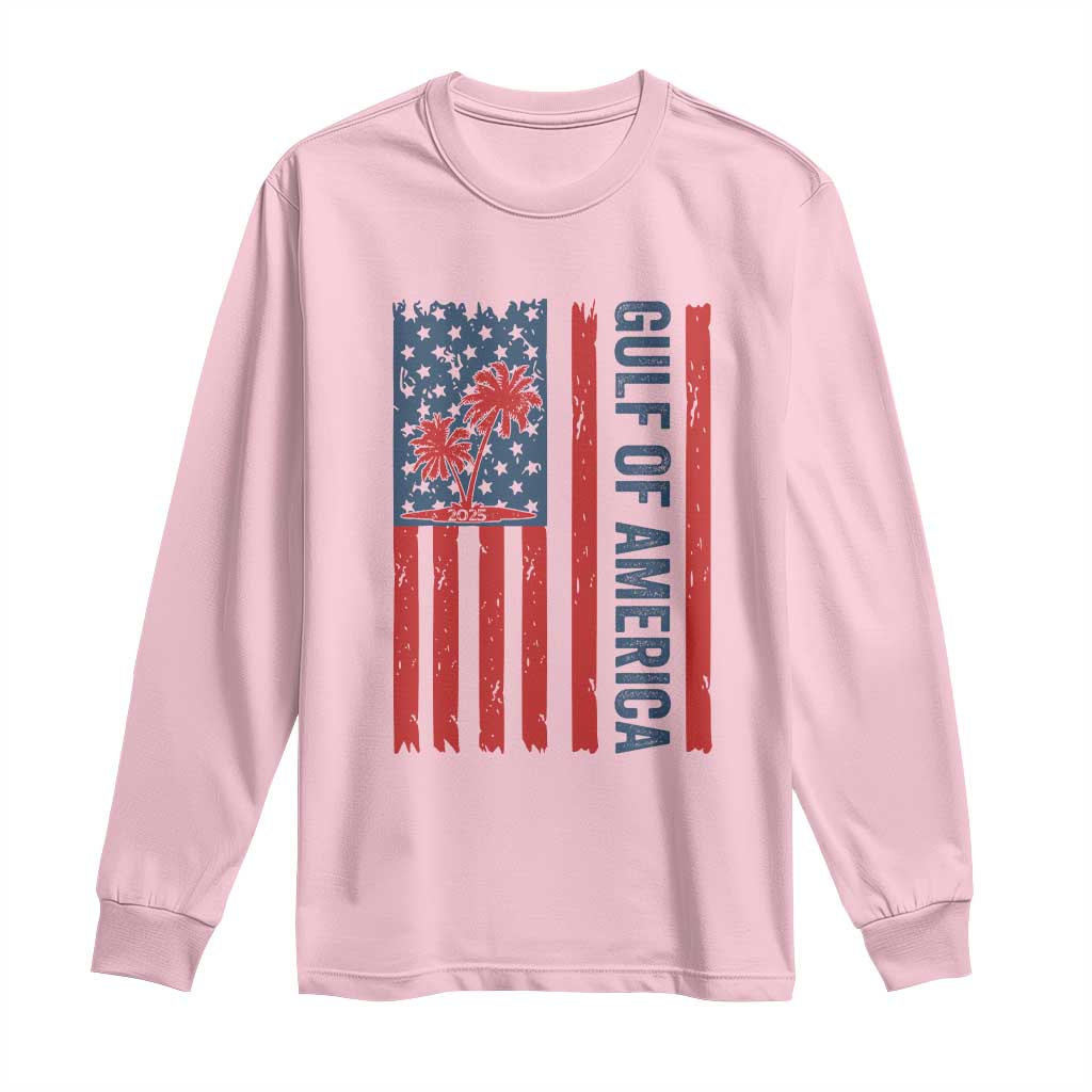 Funny Gulf Of US America Est 2025 Long Sleeve Shirt USA American Flag TS02 Light Pink Print Your Wear