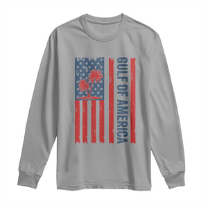 Funny Gulf Of US America Est 2025 Long Sleeve Shirt USA American Flag TS02 Sport Gray Print Your Wear