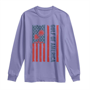 Funny Gulf Of US America Est 2025 Long Sleeve Shirt USA American Flag TS02 Violet Print Your Wear