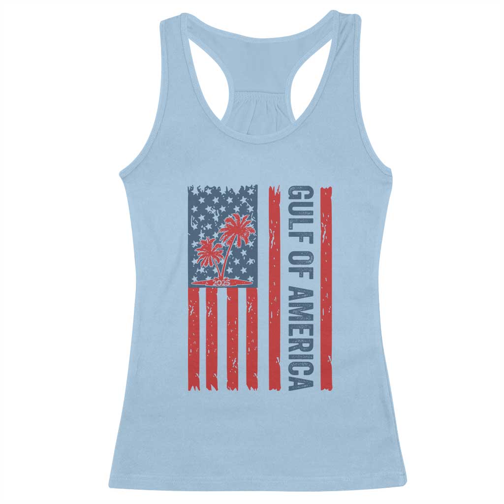 Funny Gulf Of US America Est 2025 Racerback Tank Top USA American Flag TS02 Light Blue Print Your Wear