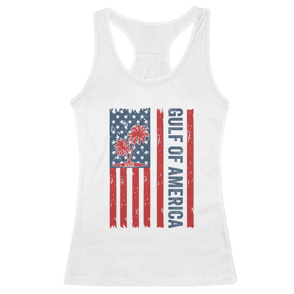 Funny Gulf Of US America Est 2025 Racerback Tank Top USA American Flag TS02 White Print Your Wear