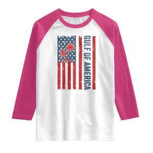 Funny Gulf Of US America Est 2025 Raglan Shirt USA American Flag TS02 White Heliconia Print Your Wear
