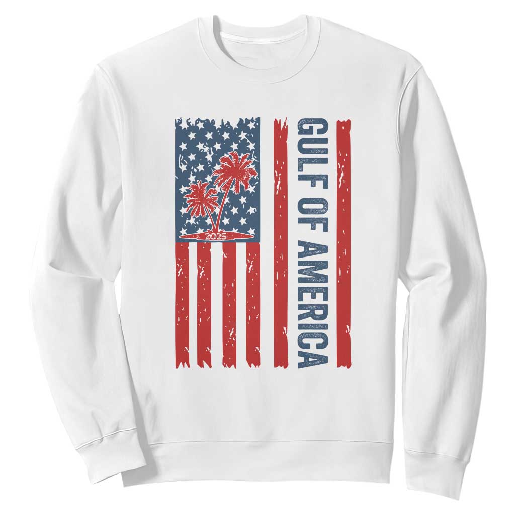 Funny Gulf Of US America Est 2025 Sweatshirt USA American Flag TS02 White Print Your Wear