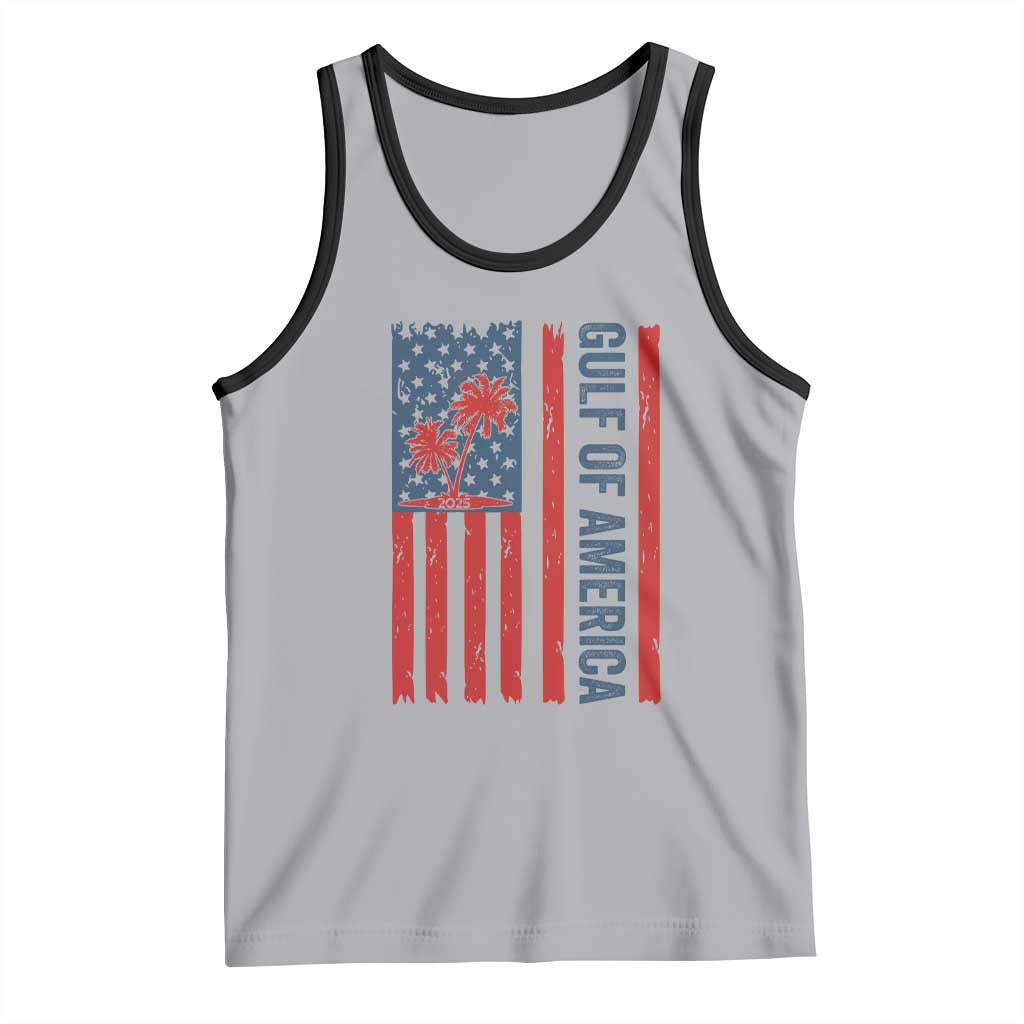 Funny Gulf Of US America Est 2025 Tank Top USA American Flag TS02 Athletic Heather Black Print Your Wear