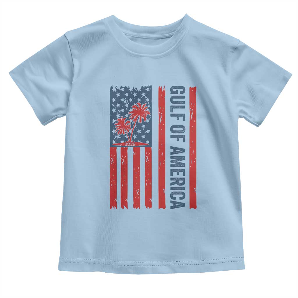 Funny Gulf Of US America Est 2025 Toddler T Shirt USA American Flag TS02 Light Blue Print Your Wear
