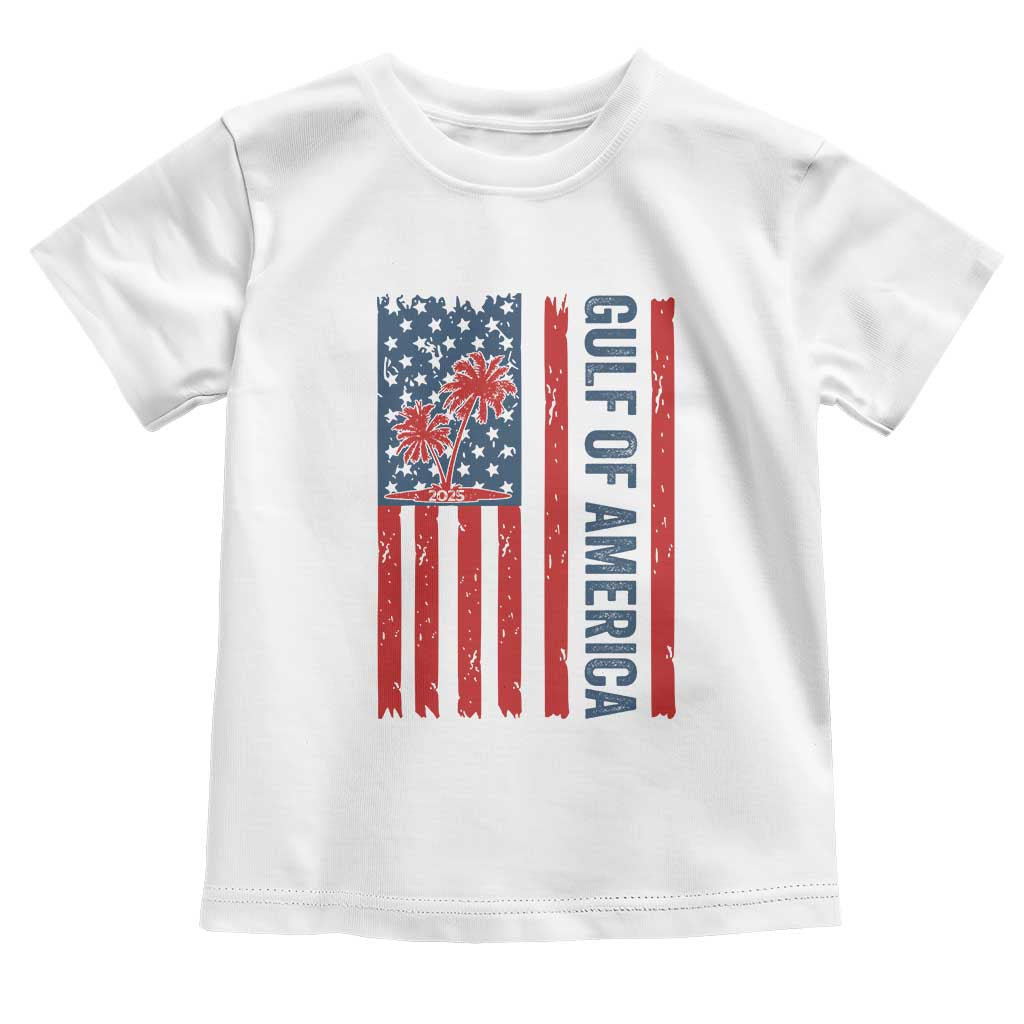Funny Gulf Of US America Est 2025 Toddler T Shirt USA American Flag TS02 White Print Your Wear