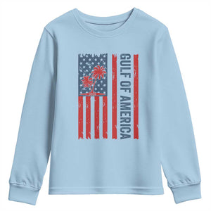 Funny Gulf Of US America Est 2025 Youth Sweatshirt USA American Flag TS02 Light Blue Print Your Wear