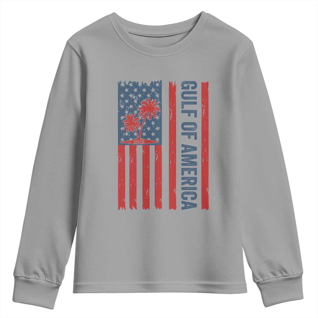 Funny Gulf Of US America Est 2025 Youth Sweatshirt USA American Flag TS02 Sport Gray Print Your Wear