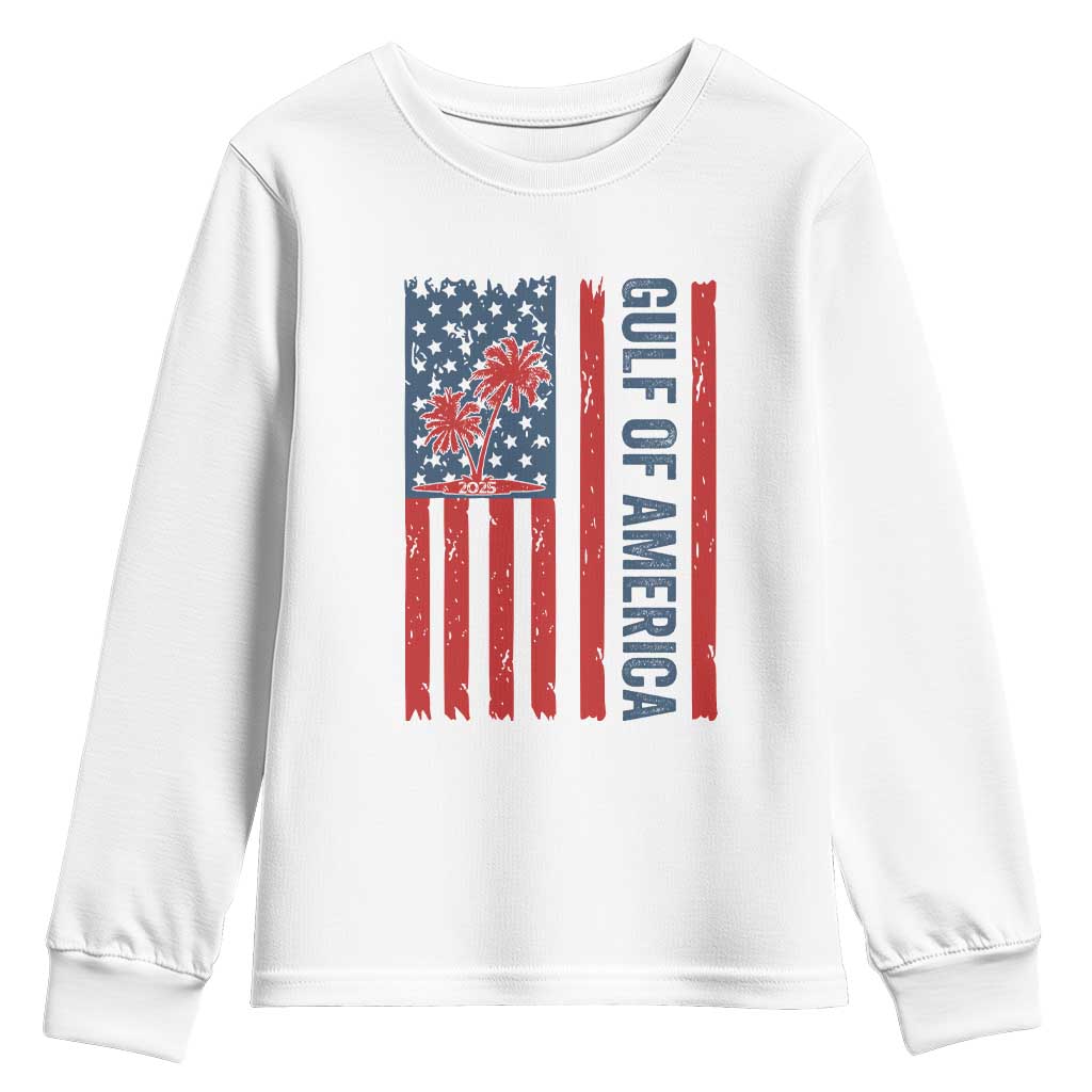 Funny Gulf Of US America Est 2025 Youth Sweatshirt USA American Flag TS02 White Print Your Wear