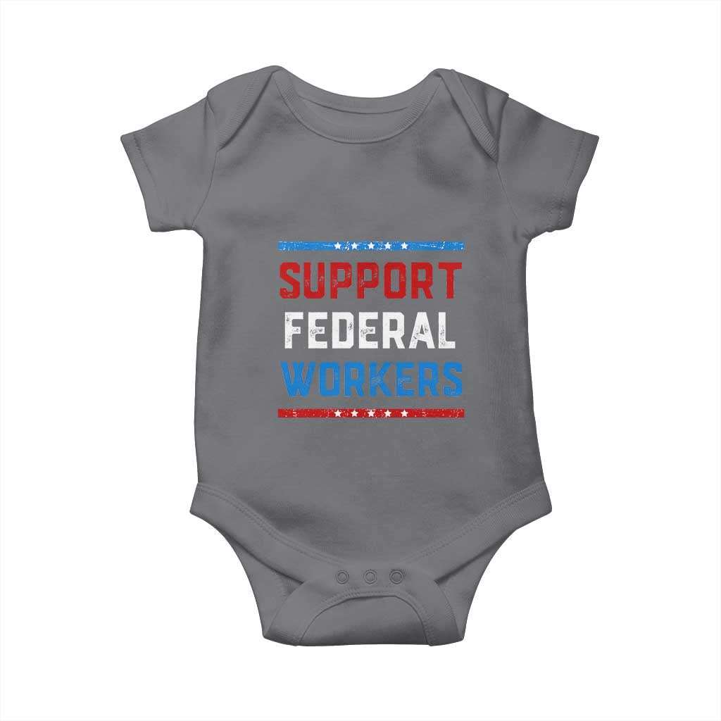 Support Federal Workers Baby Onesie Patriotic Protect Defend Employee Solidarity TS02 Charcoal Print Your Wear