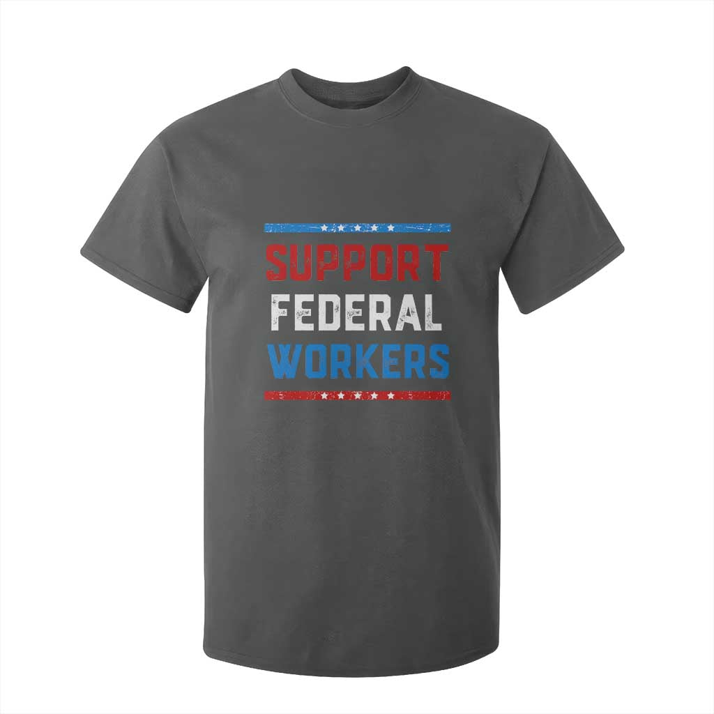 Support Federal Workers T Shirt For Kid Patriotic Protect Defend Employee Solidarity TS02 Dark Heather Print Your Wear