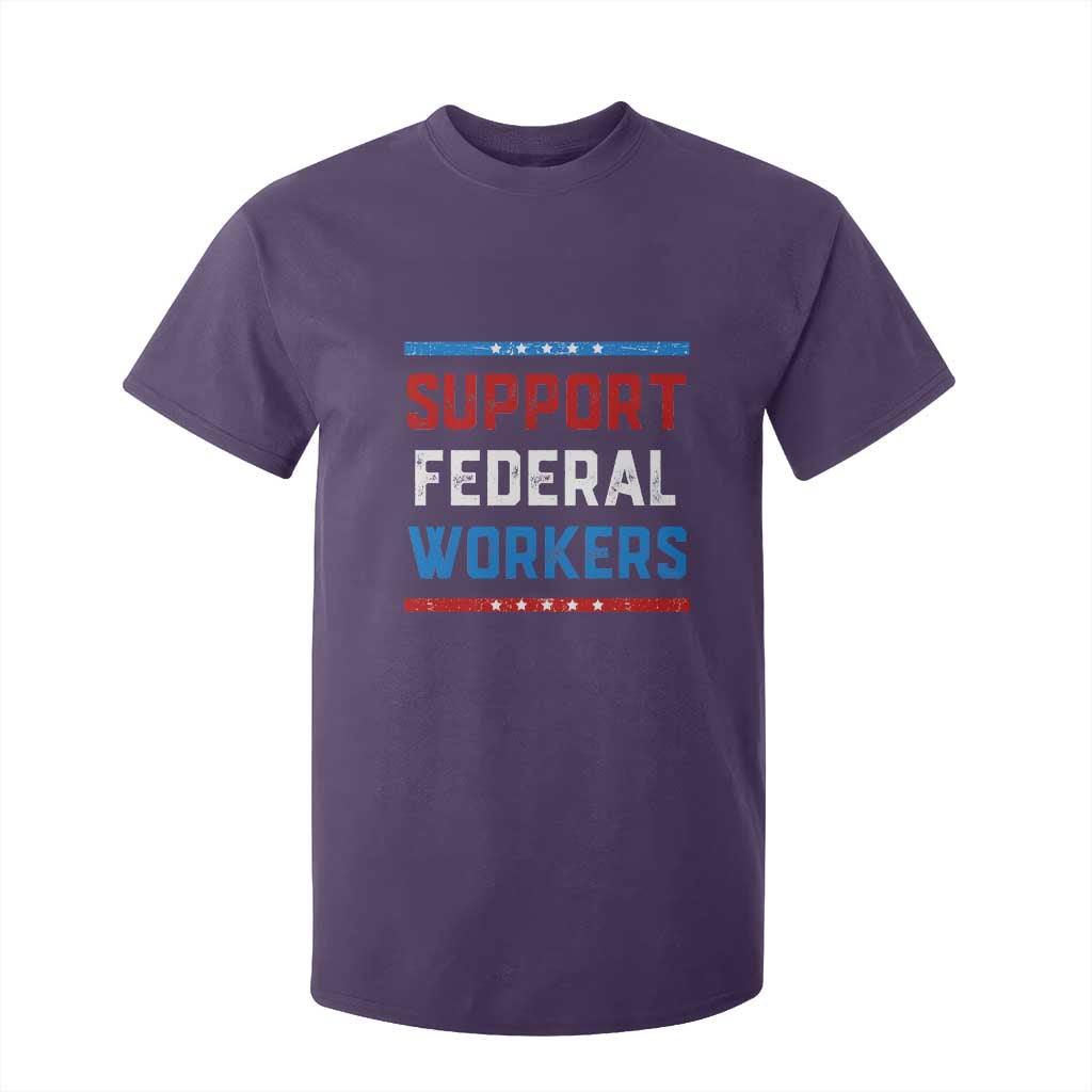 Support Federal Workers T Shirt For Kid Patriotic Protect Defend Employee Solidarity TS02 Purple Print Your Wear