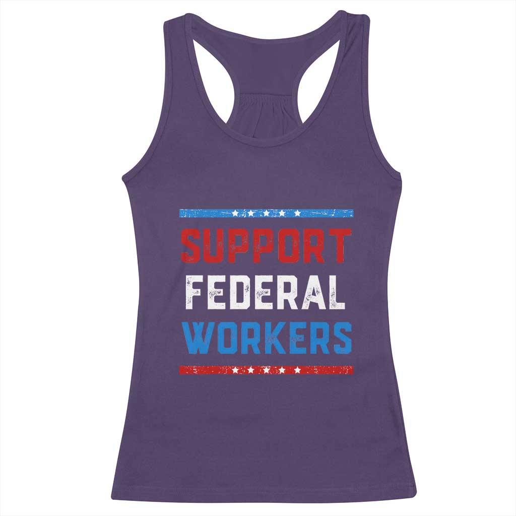 Support Federal Workers Racerback Tank Top Patriotic Protect Defend Employee Solidarity TS02 Purple Print Your Wear