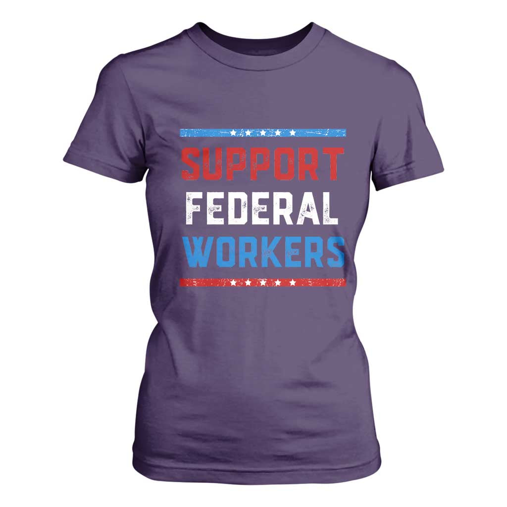 Support Federal Workers T Shirt For Women Patriotic Protect Defend Employee Solidarity TS02 Purple Print Your Wear