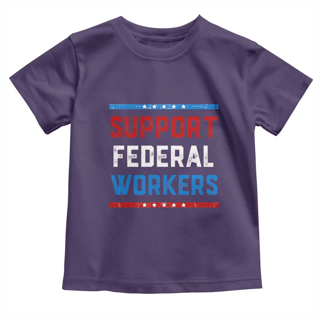 Support Federal Workers Toddler T Shirt Patriotic Protect Defend Employee Solidarity TS02 Purple Print Your Wear