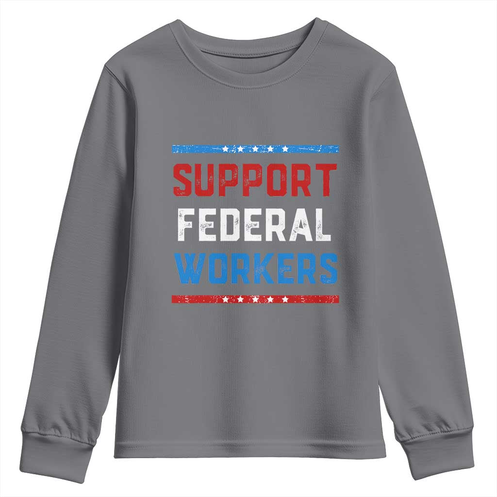 Support Federal Workers Youth Sweatshirt Patriotic Protect Defend Employee Solidarity TS02 Charcoal Print Your Wear