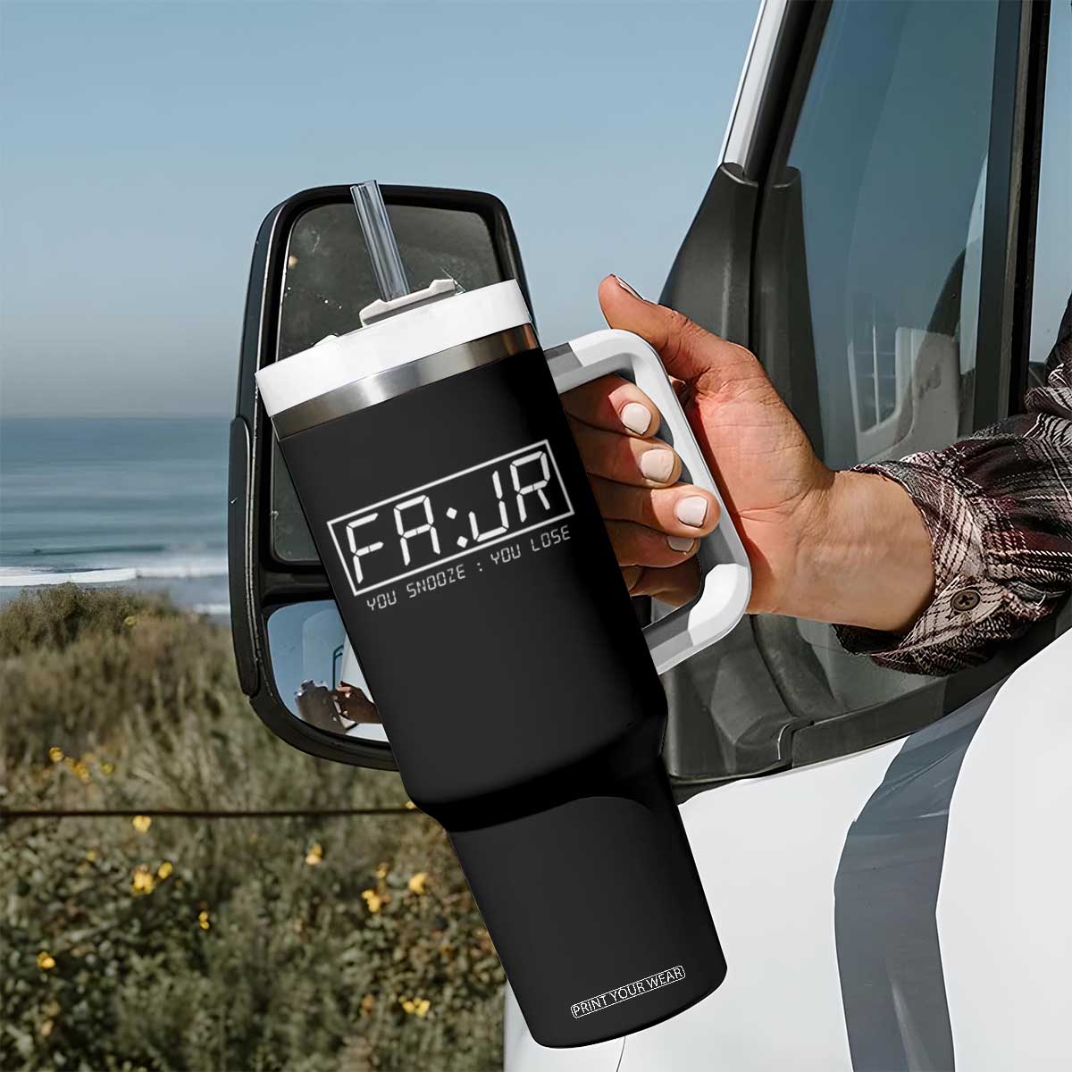 Fajr Time Muslim Tumbler With Handle Ramadan Mubarak Kareem TS02 Print Your Wear