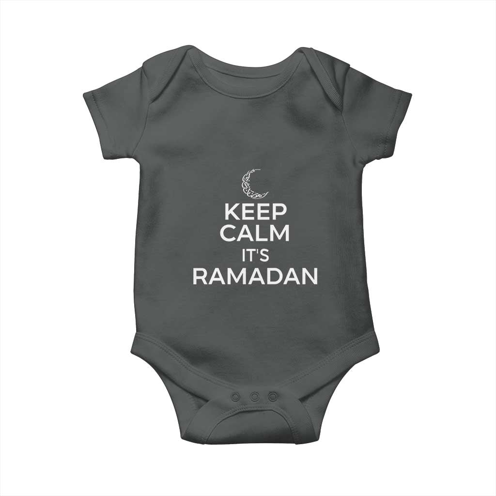 Keep Calm It's Ramadan Baby Onesie Kareem Eid Mubarek Islamic Muslims TS02 Dark Heather Print Your Wear