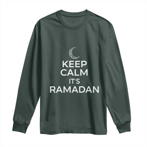 Keep Calm It's Ramadan Long Sleeve Shirt Kareem Eid Mubarek Islamic Muslims TS02 Dark Forest Green Print Your Wear