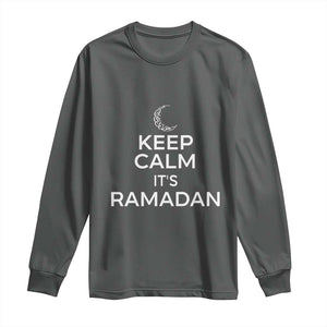 Keep Calm It's Ramadan Long Sleeve Shirt Kareem Eid Mubarek Islamic Muslims TS02 Dark Heather Print Your Wear