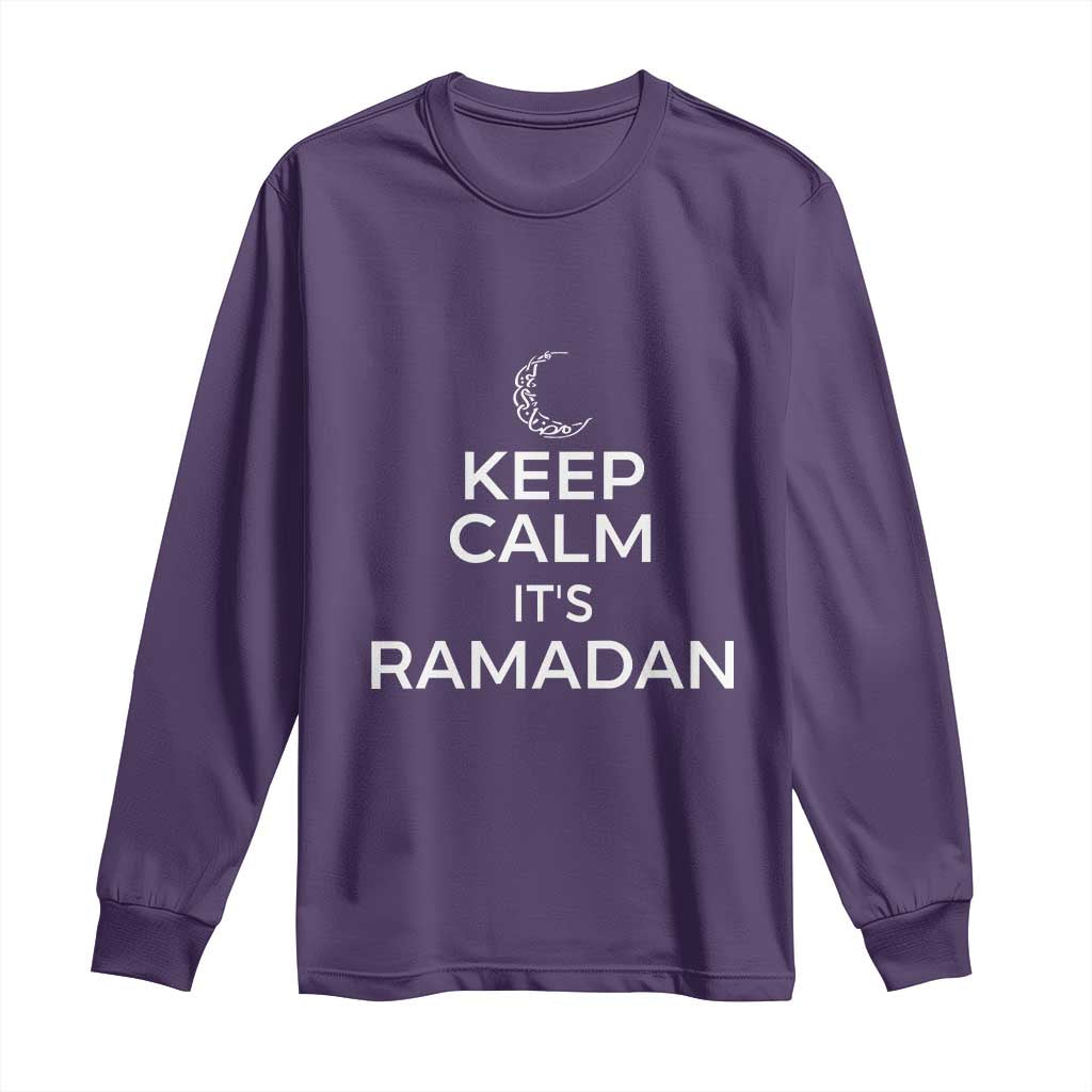 Keep Calm It's Ramadan Long Sleeve Shirt Kareem Eid Mubarek Islamic Muslims TS02 Purple Print Your Wear