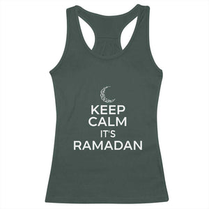Keep Calm It's Ramadan Racerback Tank Top Kareem Eid Mubarek Islamic Muslims TS02 Dark Forest Green Print Your Wear