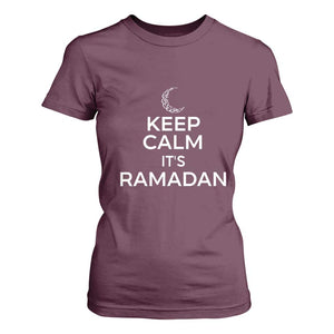 Keep Calm It's Ramadan T Shirt For Women Kareem Eid Mubarek Islamic Muslims TS02 Maroon Print Your Wear