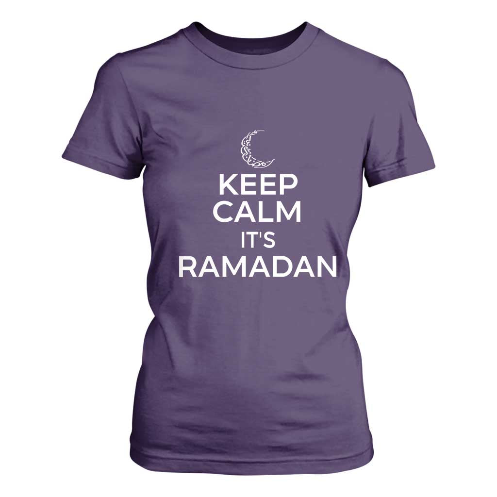 Keep Calm It's Ramadan T Shirt For Women Kareem Eid Mubarek Islamic Muslims TS02 Purple Print Your Wear